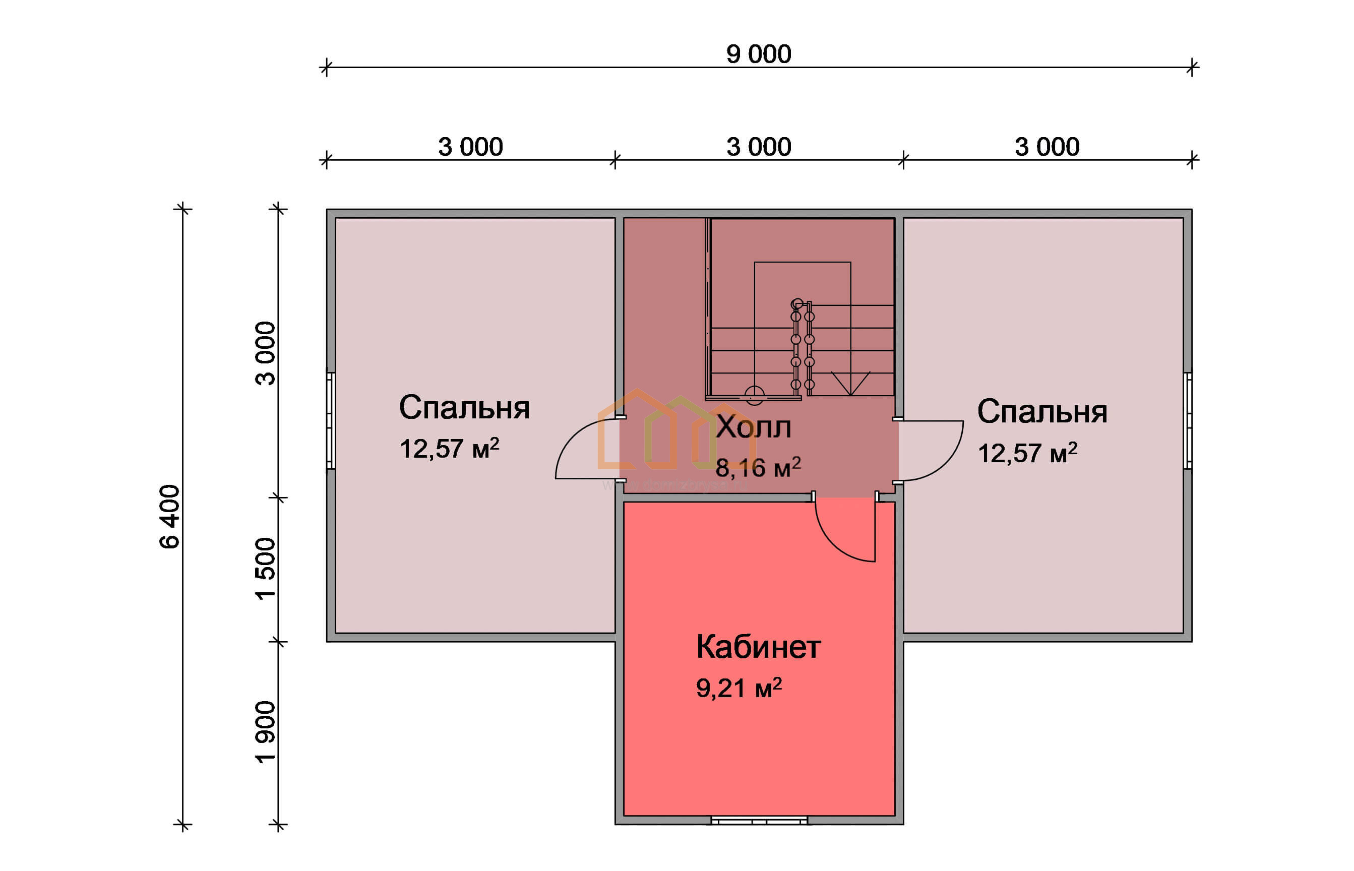 Каркасный дом 7х9 с мансардой - цена 2044000 руб под ключ в Астрахани.  Площадь: 107.7 м² с эркером